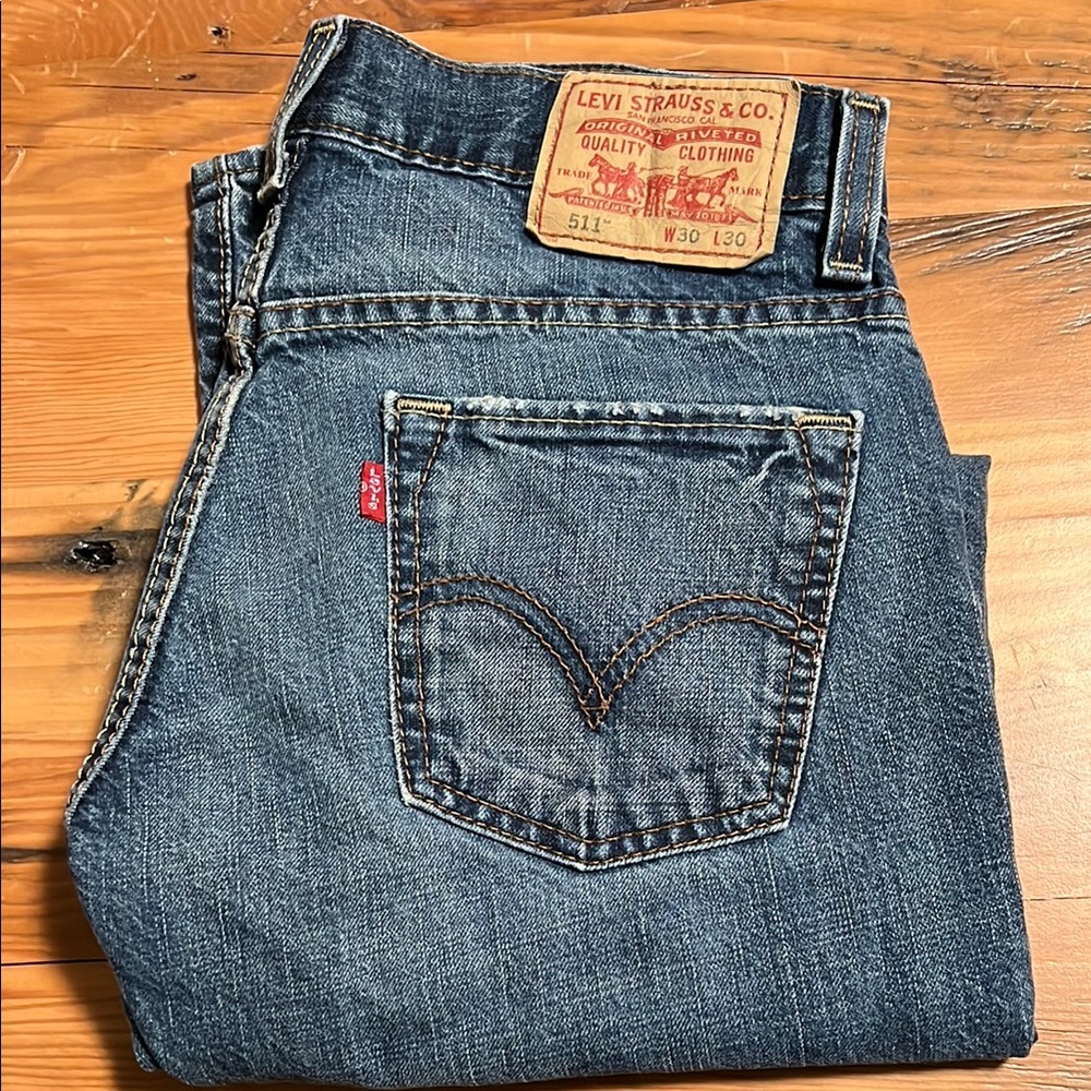 Levi's Blue Denim Jeans, Skinny 511, 30x30